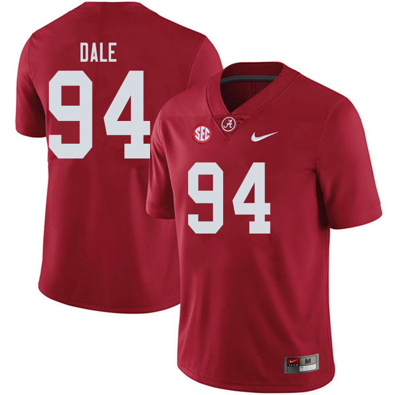 Alabama Crimson Tide Men's DJ Dale #94 Crimson NCAA Nike Authentic Stitched 2019 College Football Jersey PX16Q15VH